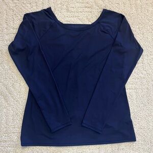 Calia Blue long sleeve athletic top size large mesh back detail athleisure wear